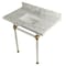 Kingston Brass 36X22 Marble Vanity Top W/ Acrylic Feet Combo, Marble/Brass KVPB36MASQ7 - alternate 1